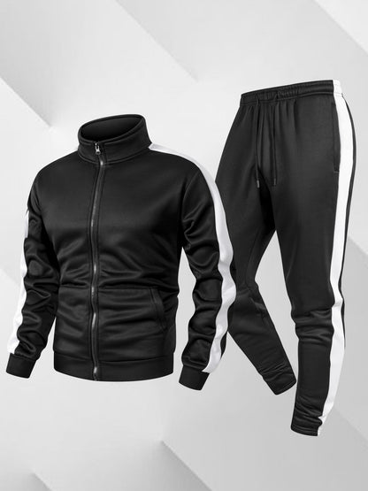 Men's Casual Athletic Tracksuit Set with Stretch Polyester