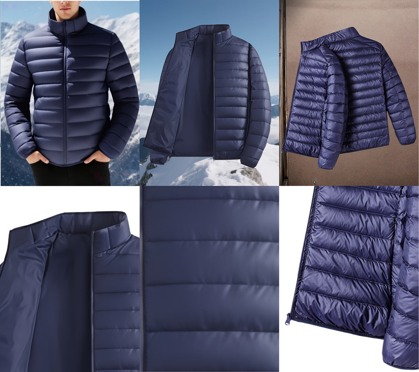 Men's Padded Coat - Men's Autumn/Winter Warm Outerwear - Men's Top - Men's Stand Collar Jacket - Men's Coat Jacket - Men's Warm Coat - Men's Overcoat - Men's Clothing - Men's Cold-Proof Coat - Autumn/Winter Coat, Solid Color,