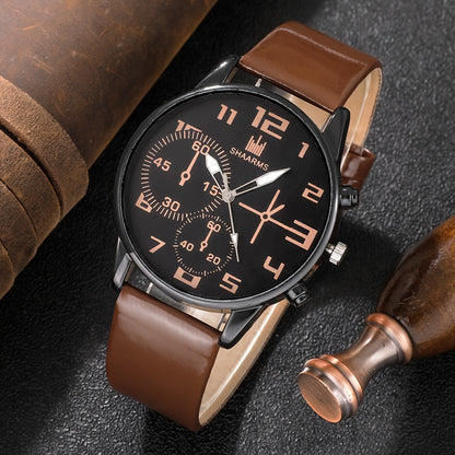 5pcs Men's Fashion Quartz Watch and Bracelet Set