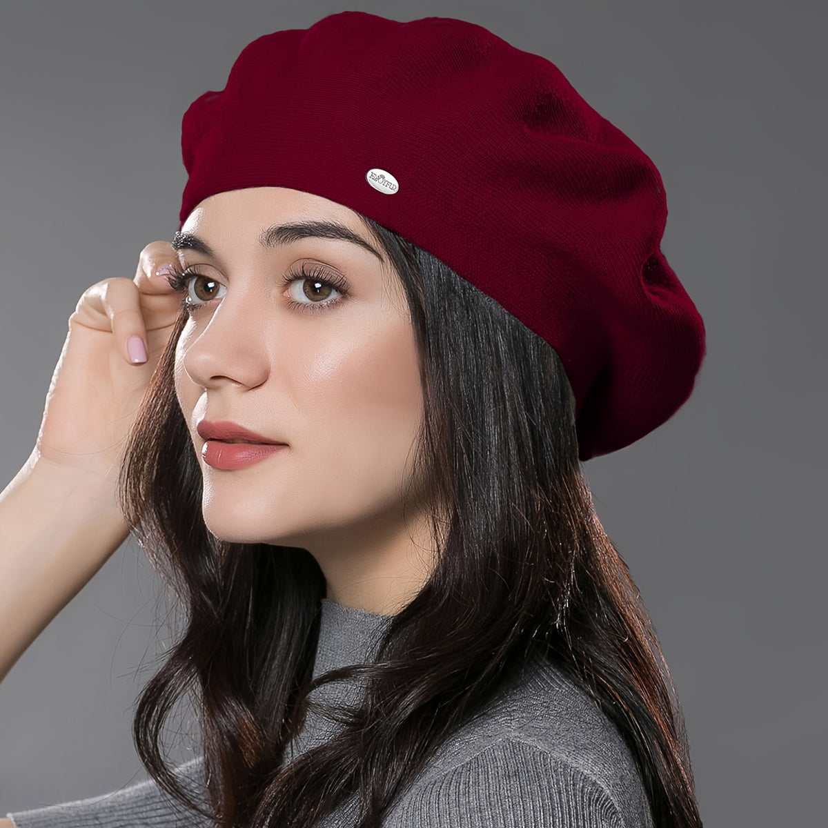 Women’s Wool Blend Winter Beret - Warm & Lightweight