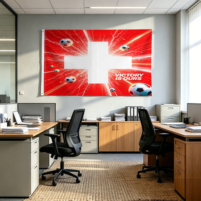 Swiss Football Fan Flag Polyester Party & Sports Banner