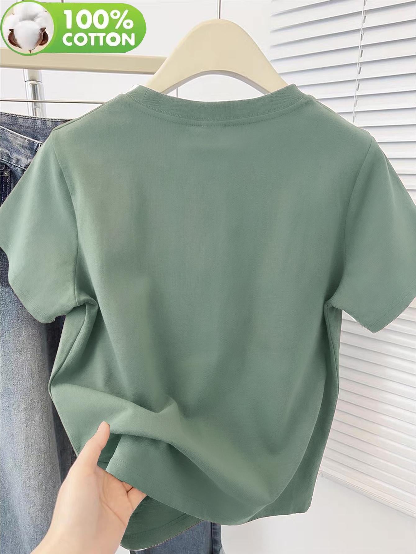 Women's 100% Cotton Casual T-Shirt with 'Grateful' Print