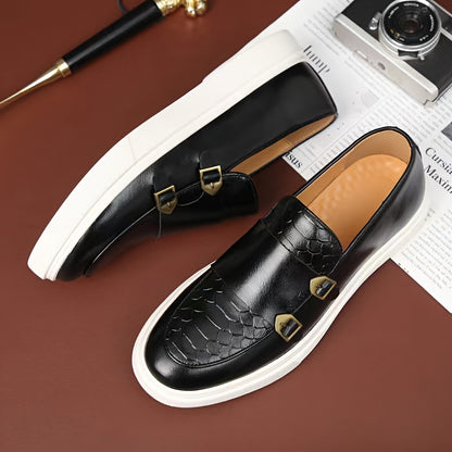 Men's All-Season Plaid Slip-On Dress Shoes