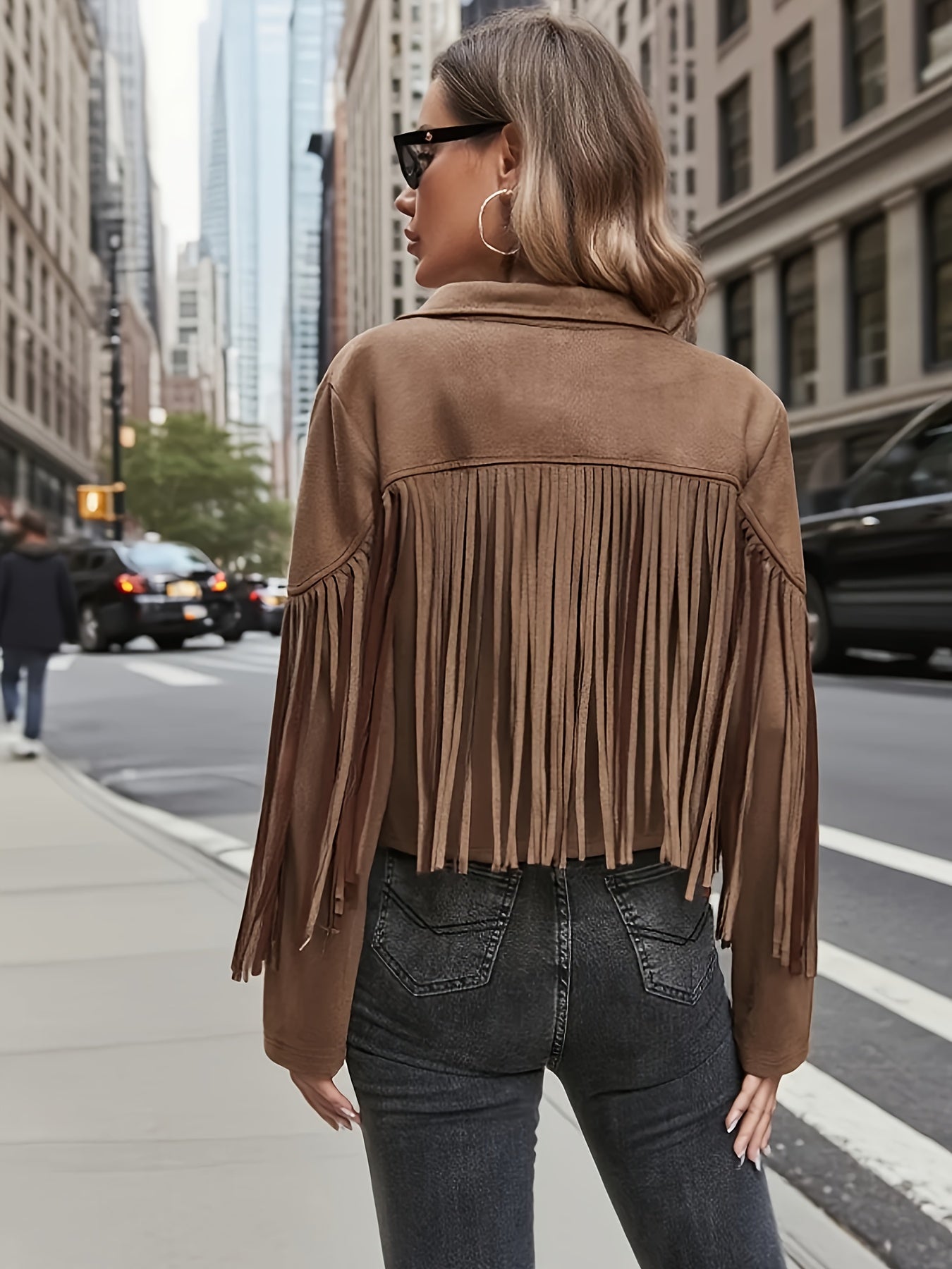 Plus Size, Women's Plus Size Elegant Long Jacket Coat - Soft Formal Lapel collar, All-Season Chic Outerwear for Office, Party, Everyday - Plus Friendly Elegant Jacket for Women, Party Attire, Suedelike Texture, Fuzzy Textured