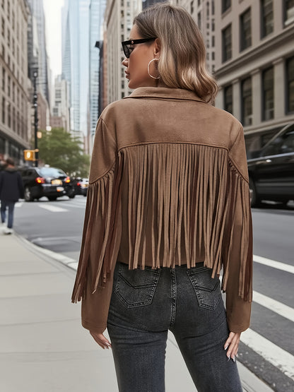 Plus Size, Women's Plus Size Elegant Long Jacket Coat - Soft Formal Lapel collar, All-Season Chic Outerwear for Office, Party, Everyday - Plus Friendly Elegant Jacket for Women, Party Attire, Suedelike Texture, Fuzzy Textured