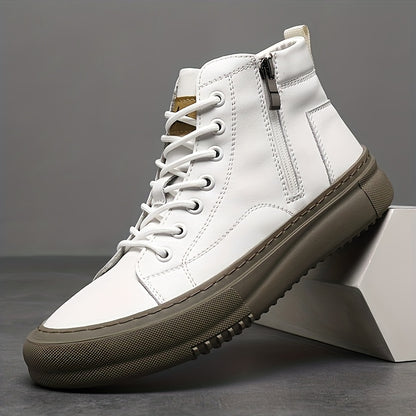 Men's British Style Retro Short Boots with Side Zipper