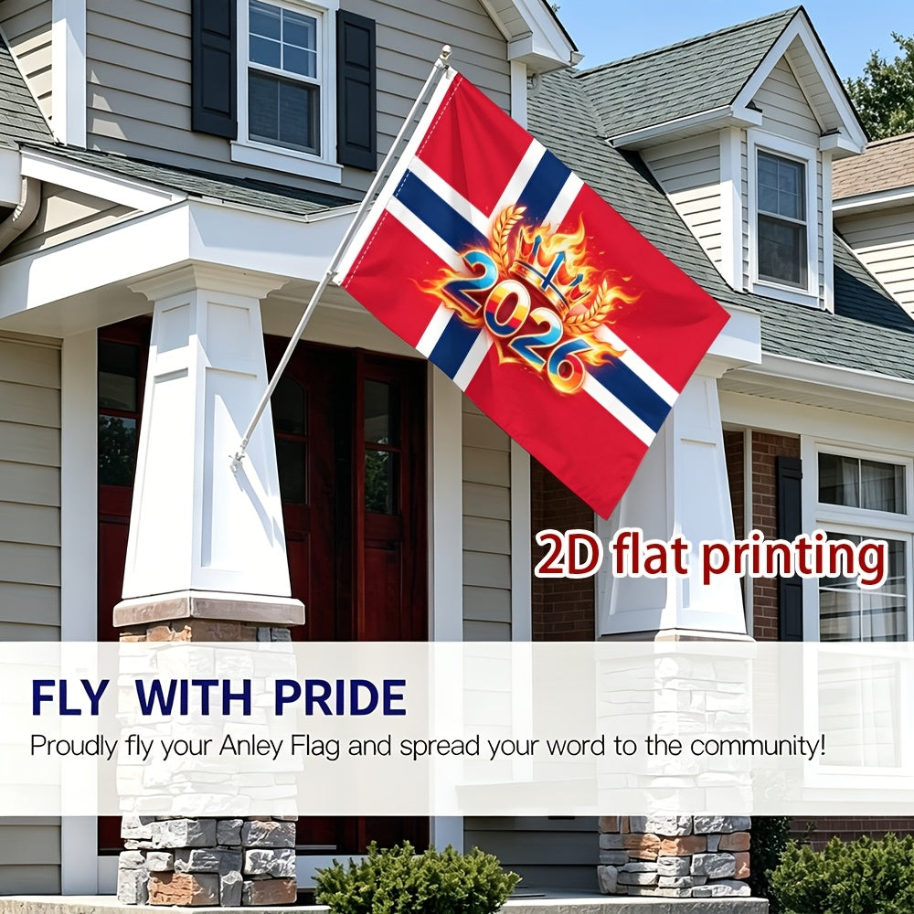 Norwegian 2026 Football Fan Flag - Vibrant Polyester Banner