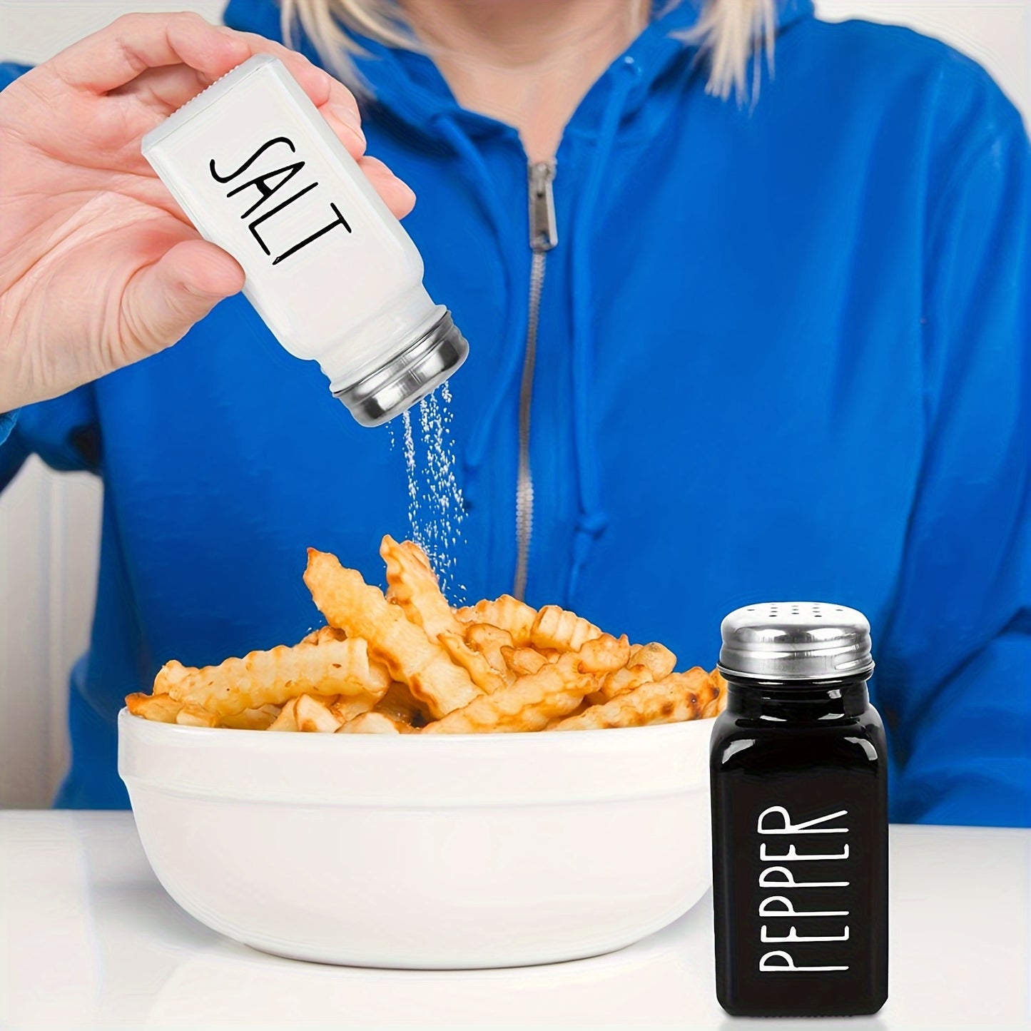 2pcs Salt And Pepper Shakers Set, Glass Spice Shaker With Stainless Steel Lid, Salt And Pepper Jar Set, Wedding Gifts, Mother's Day GiftsKitchen Supplies, Kitchen Decor Kitchen Accessories