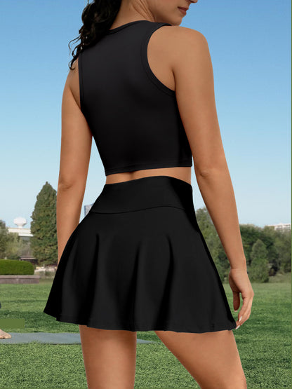 Women's Sleeveless Romper and Vest Set with Safety Shorts