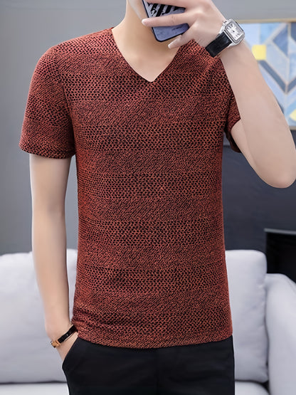 Men's Short-Sleeve T-Shirt Summer Hollow-Out Cool High-End Half Sleeve Breathable Non-See-Through