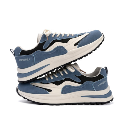 Men's Retro Casual Lace-Up Dad Sneakers with Height Boost