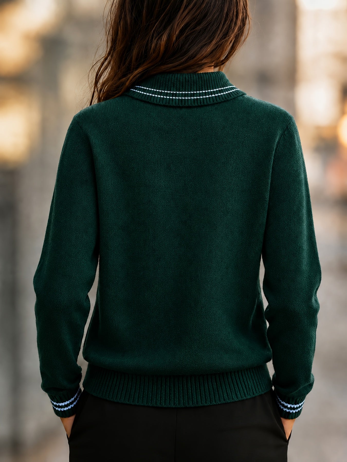 Women's Chocolate Brown Slim Fit High Neck Sweater for Fall Winter