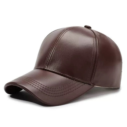 Men's PU Leather Baseball Cap Casual Adjustable Hat