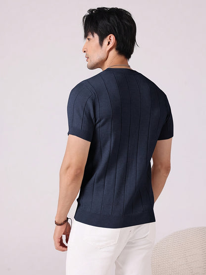 Men's Summer Viscose Knit Short-Sleeve Crew Neck T-Shirt