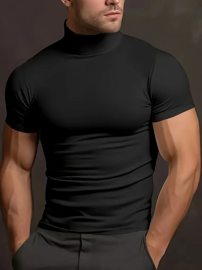 Men'S Short-Sleeve Polo Shirt Made of Breathable And Comfortable Knitted Fabric, Suitable for Cycling, Outdoor Sports, Gym, And Casual Wear for a Fitted Look - ayq