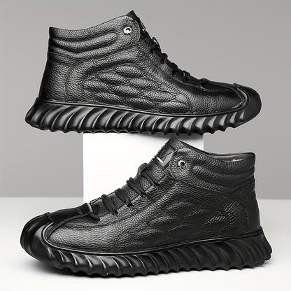 Men's Fleece-Lined Waterproof Ankle Boots for Winter Casual Wear