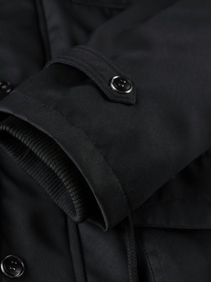 Men'S Winter Fleece-Lined Military-Style Jacket - Thickened Zip-Up Coat with Large Pockets, Olive Green Casual Winter Coat for Outdoor Activities, Winter Coats, Durable Fabric Coat