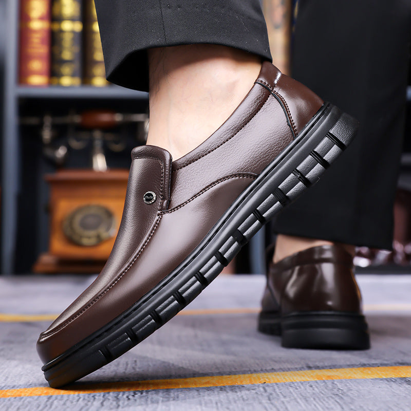 Men's Business Casual Ankle Boots, Winter Light Lined Warm Snow Boots, Slip-on High-Top Design, Versatile Footwear for Daily Office and Outdoor Walking, Non-Slip Thick Sole Walking Shoes