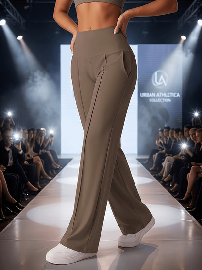 Women’s High-Waist Wide-Leg Leggings with Pockets