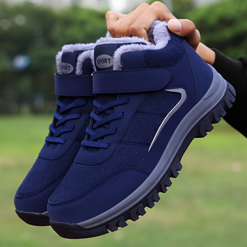 Men's & Women's All-Black Winter/Fall Sneakers - Comfortable Slip-Resistant Arch & Cushioned Insole, Lace-Up or Closure, Slip-Resistant Rubber Sole, Warm Round-Toe Design - Casual & Light Sports Shoes for Elderly, Seniors, Wa