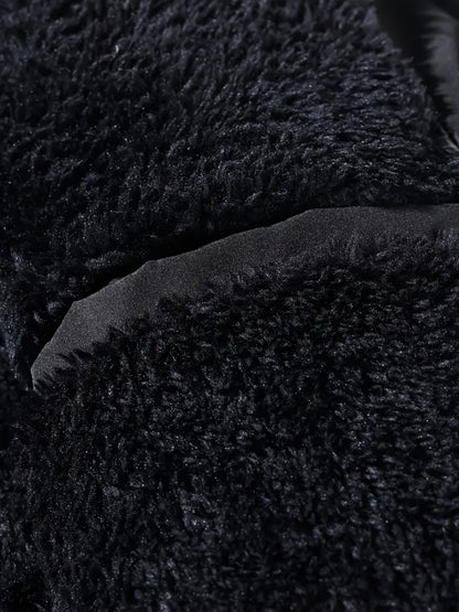 Men's Thermal Bomber Jacket - Heavyweight Winter Coat with Zippered Pocket, Casual Black Jacket, Polyester Outerwear for Men, Ideal for Aviation & Everyday Use, Casual Jacket For Men, Lightweight Jacket For Men, Winter Clothe