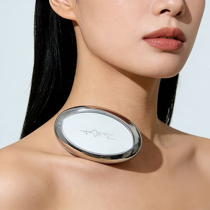 Foldable Round Makeup Mirror with Air Cushion Comb - Portable