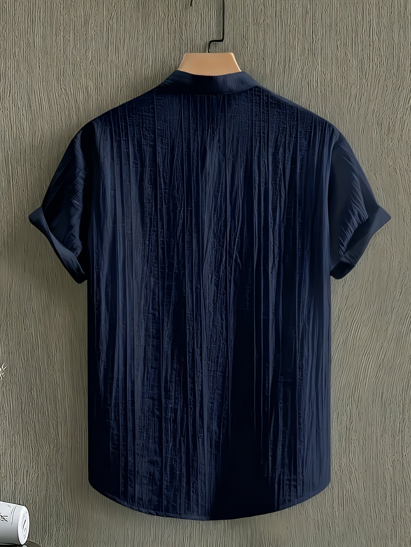 Men's Casual Elegant Short Sleeve Zipper Shirt with Stand Collar