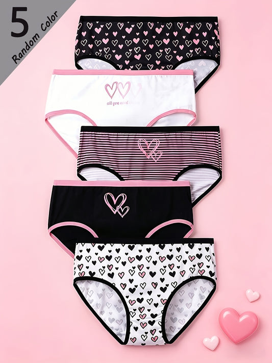 Girls' 5-Pack Comfortable Breathable Cotton Blend Briefs