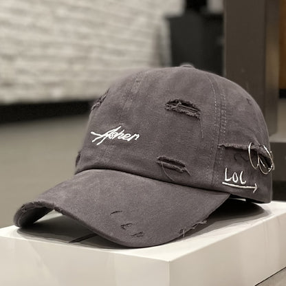 1/2pcs Vintage Ripped Baseball Cap Washed Distressed Dad Hats Letter Embroidery Hip Hop Sun Hats for Women & Men