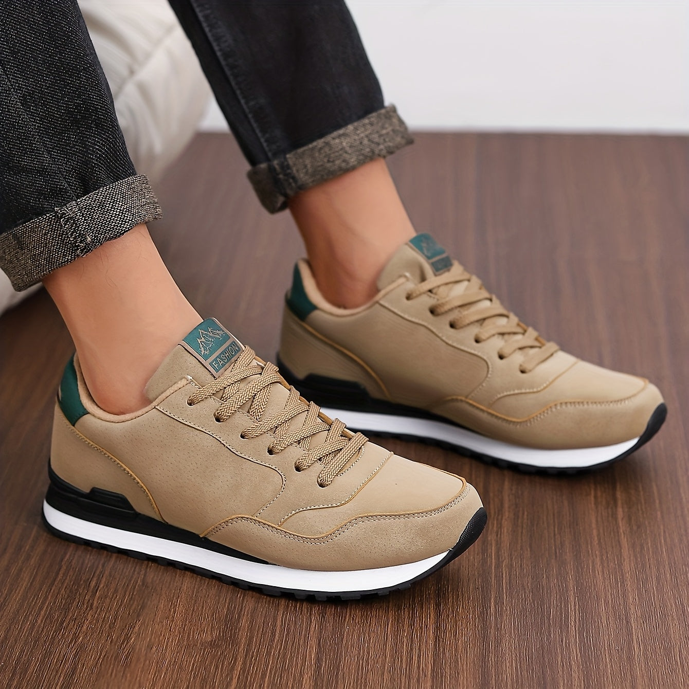 Men's Forrest Gump Sneakers, Round Toe Low-Top Casual Lace-Up Sneakers, Low Heel, Men's Fashionable Minimalist Style, Casual Adult Outdoor Sports, Shopping, Travel, All-Season Men's Sneakers - ayq