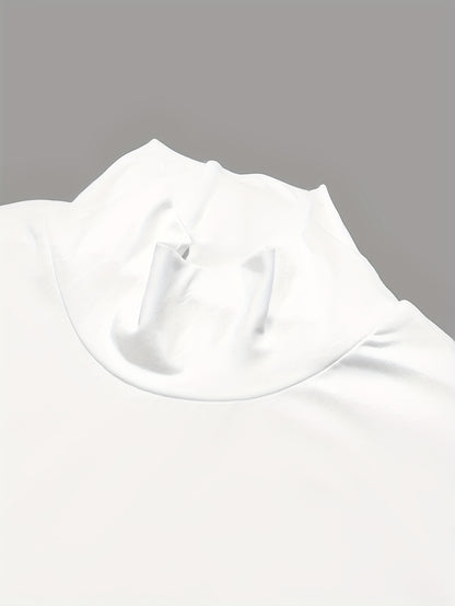 Men's Summer New Basic Solid Color Fashion Simple High-End Casual Sport Comfortable High-Neck Short-Sleeve Top - ayq