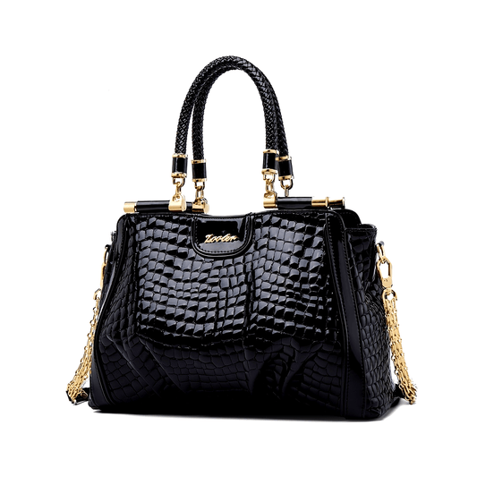 Elegant Women's Genuine Leather Tote Bag with Detachable Strap