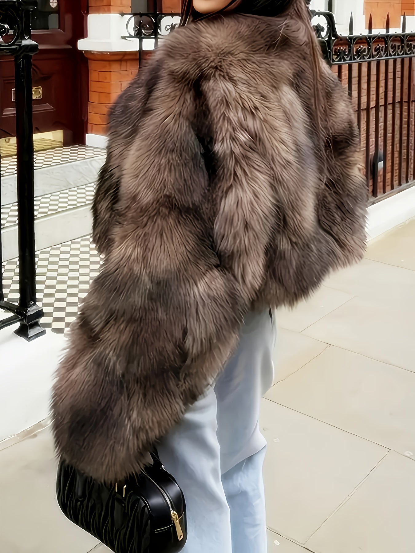 Women's Elegant Fur Coat - Winter Warm Full-Length Outerwear with Plush Lining, Hand Washable Luxury Fur Jacket for Casual & Formal Events, Solid Color Coat for Fall/Winter (No-Stretch Fabric, Faux Fur, Beige/Brown/Black/Whit