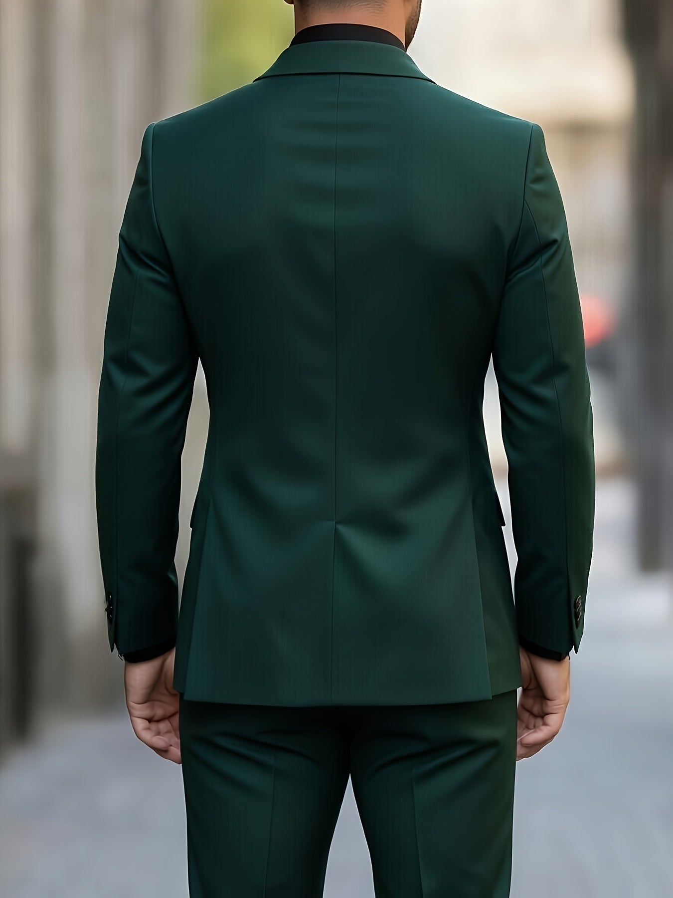 Men's Classic Two-Piece Polyester Suit Set for Formal Wear