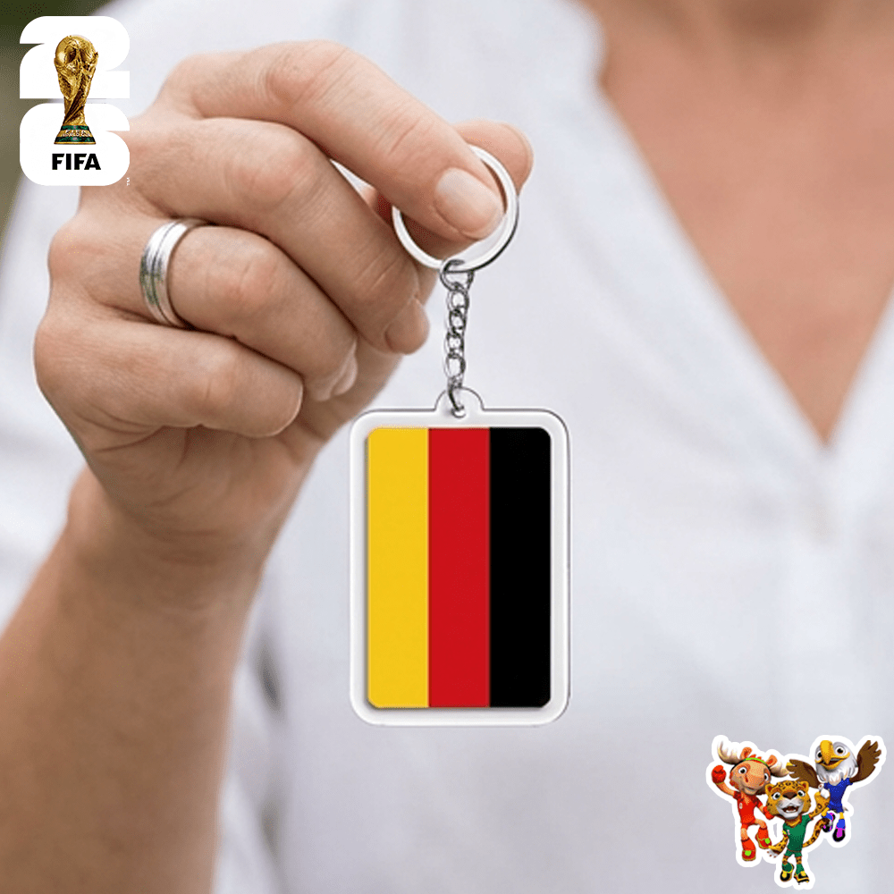 FIFA 2026 World Cup Acrylic Keychain with US-Canada-Mexico Flags