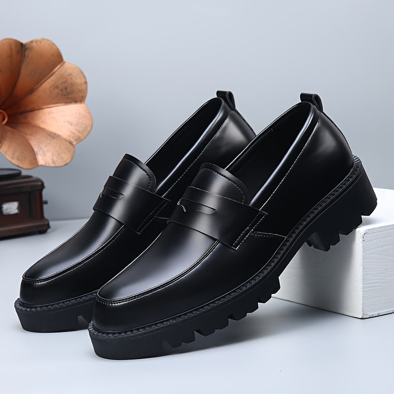 Men's Genuine PU Leather Business Casual Slip-On Shoes