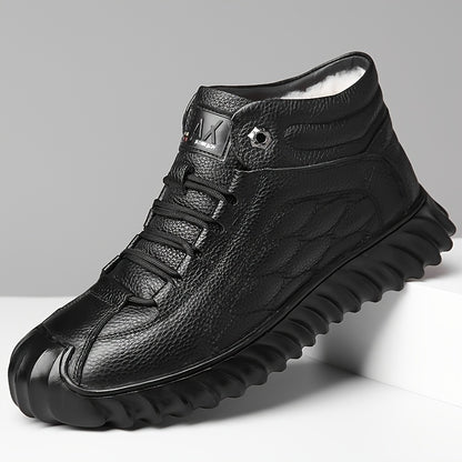 Men's Fleece-Lined Waterproof Ankle Boots for Winter Casual Wear