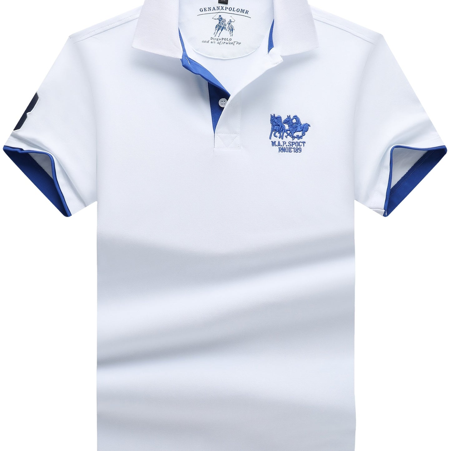 Men'S Short-Sleeve Polo Shirt with 95% And Embroidered Design - ayq
