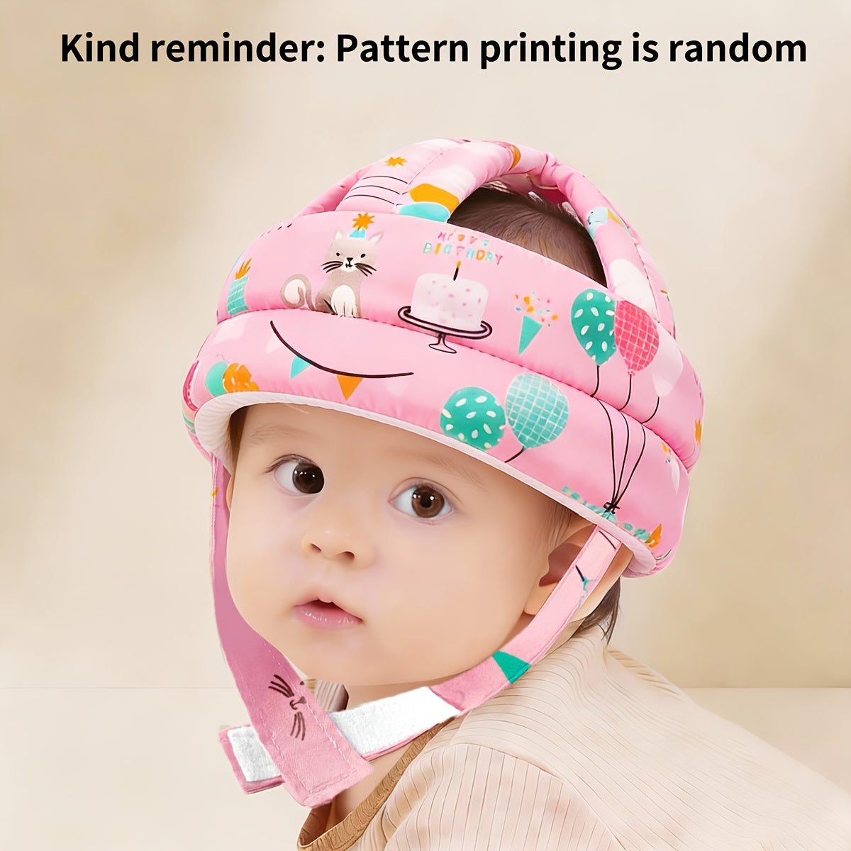 Adjustable Infant Baby Hat with Cute Cartoon Floral Print