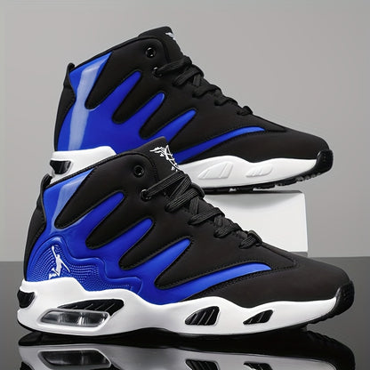 Men's High-Top Basketball Shoes Lightweight Breathable PU Sneakers