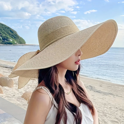 Women’s Linen Large Brim Foldable Summer Beach Hat