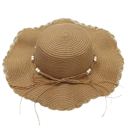 Women’s Wide Brim Linen Sun Hat Breathable Beach Hat