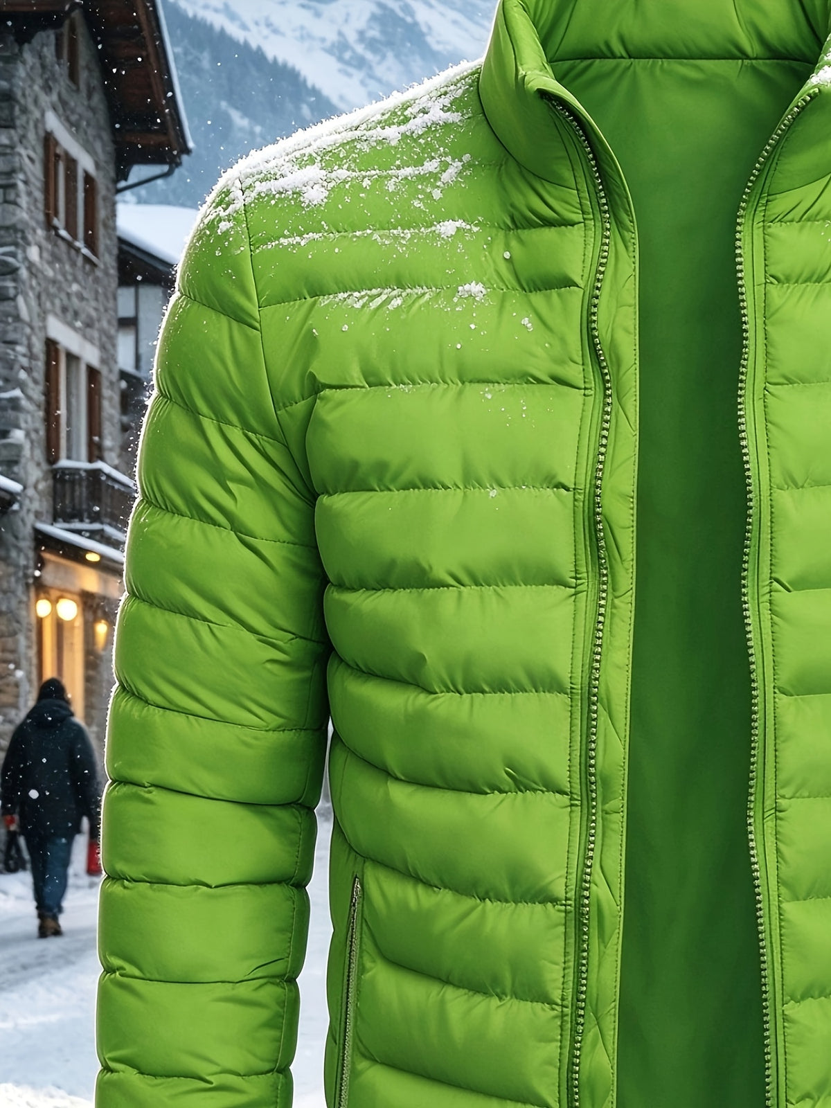 Men's Casual Stand Collar Zipper Jacket for Fall and Winter