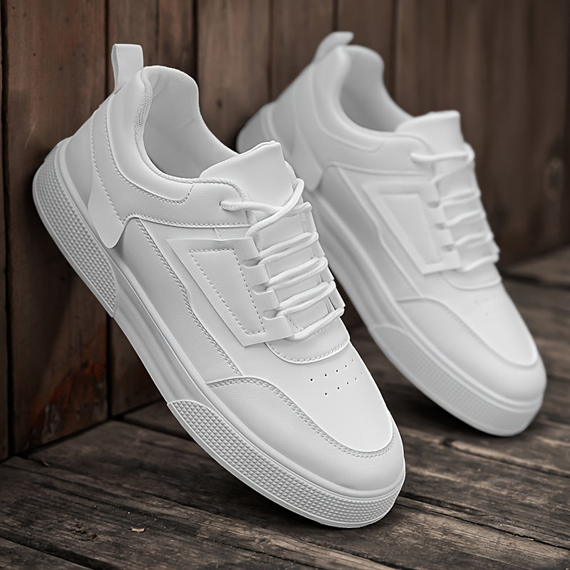 Men'S Stylish Low-Top Sneakers - Comfortable, Versatile Lace-Up with Durable PVC Sole, Ideal for Outdoor Activities, Casual Wear, and Skateboarding, Casual Footwear   Minimalist Design   Comfortable Footwear