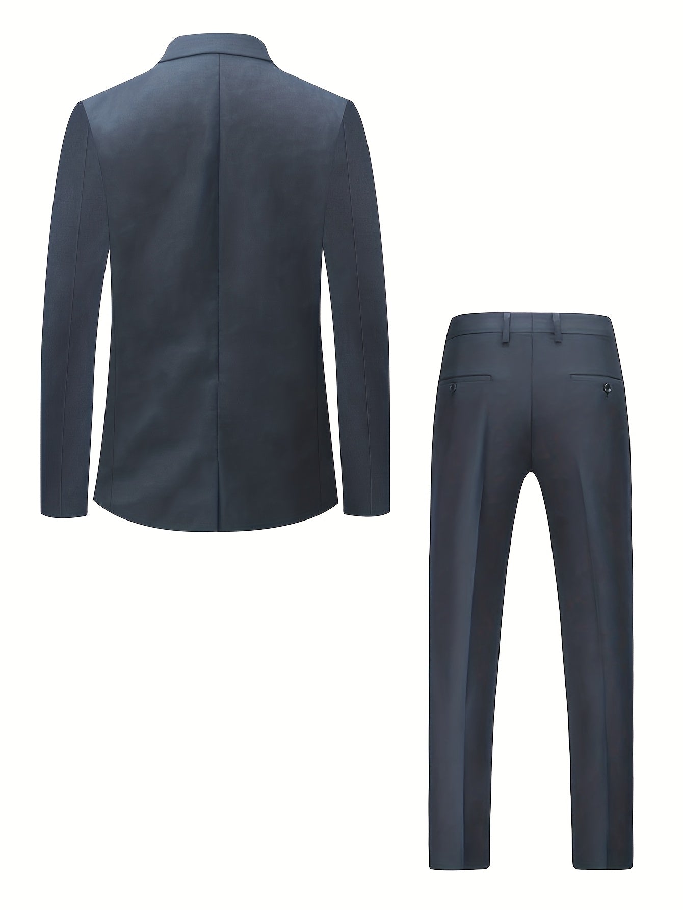 Men's Casual Business Suit 2-Piece Set with Lapel Collar