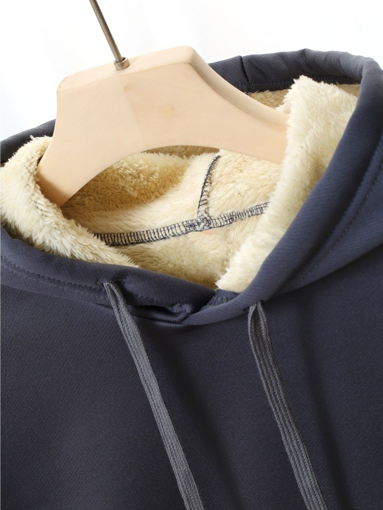 1pc Women's Thick-Lined Hooded Sweatshirt with Gingerbread for Man in Santa Hat & Candy Cane Print - Cozy Plush Lined, Soft Polyester Warm Pullover for Fall/Winter, Machine Washable Casual Outerwear, Cold Weather Wear, Minima