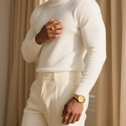 Men's High Neck Fashion Warm Comfortable Soft Skin-Friendly Commuter Sweater Inner Layer 1NG01