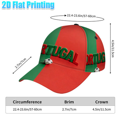 Adjustable Portugal Flag Football Cap Lightweight Casual Hat