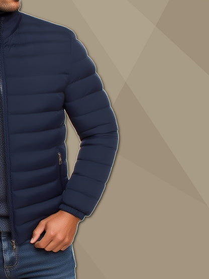 Men's Lightweight Stand Collar Winter Jacket - Casual Loose Fit