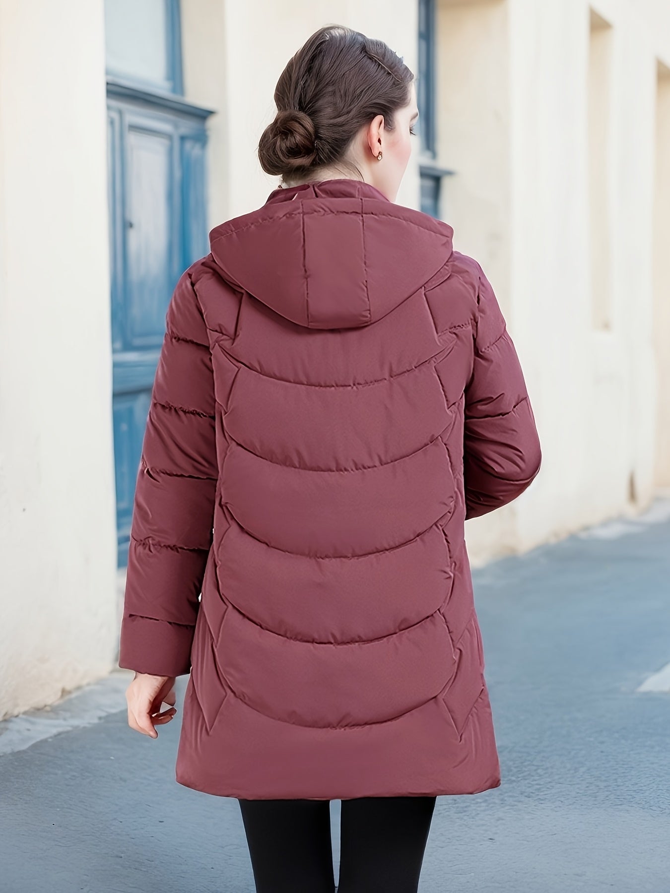 Women's Elegant Winter Jacket - Shearling-Like Bead-Like Button Closure Coat, Puffer-Free, Hand Washable Long Sleeve Outerwear for Cold Weather (Casual & Formal) - Black Jacket Without Belt/Hardware (Ready-to-Wear), Winter Ja
